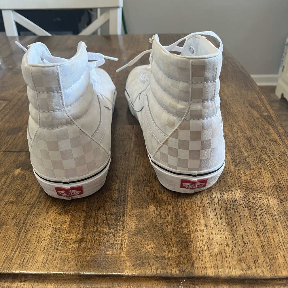 White checkered Vans size 15